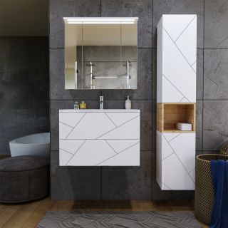 Тумба под раковину Бриклаер Кристалл 4627125415968 80 см белый